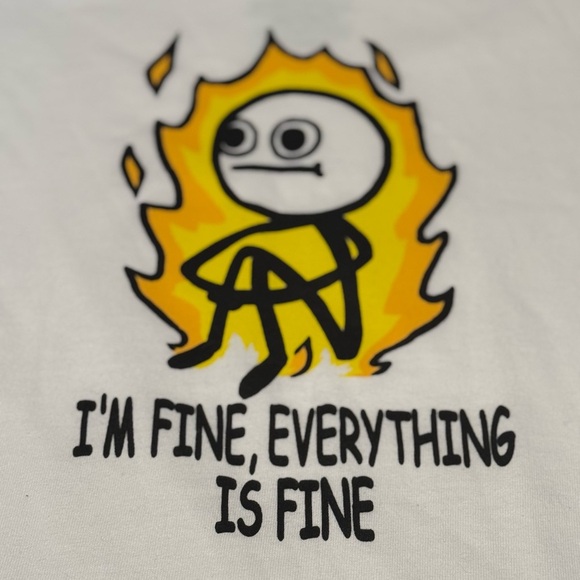 DOM I’m fine everything is fine men’s T shirt - Picture 1 of 8